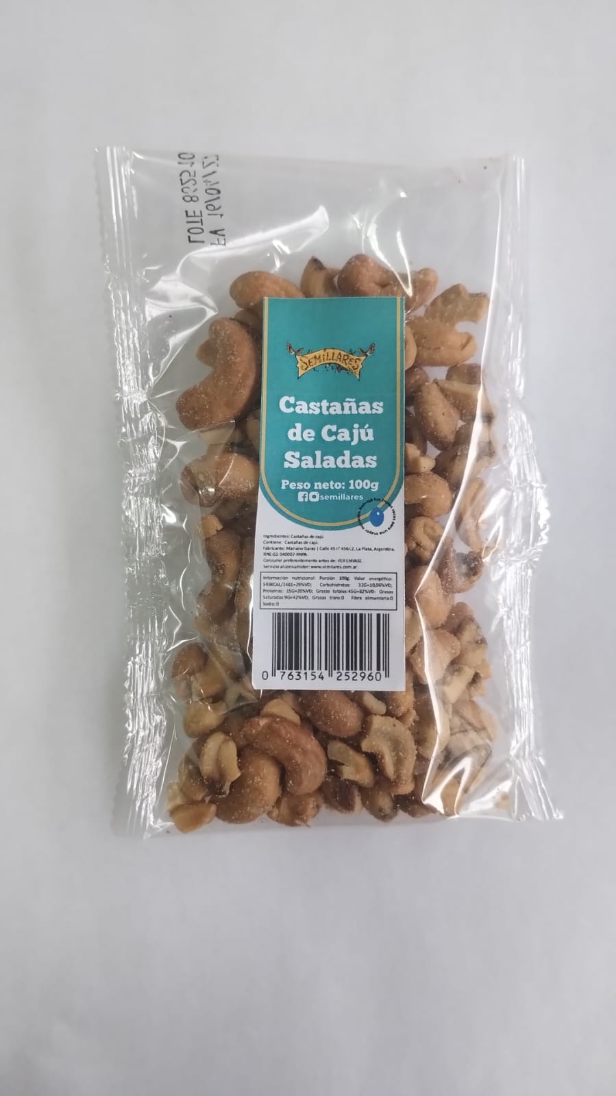 Castaña de Cajú salada 100 Gr 