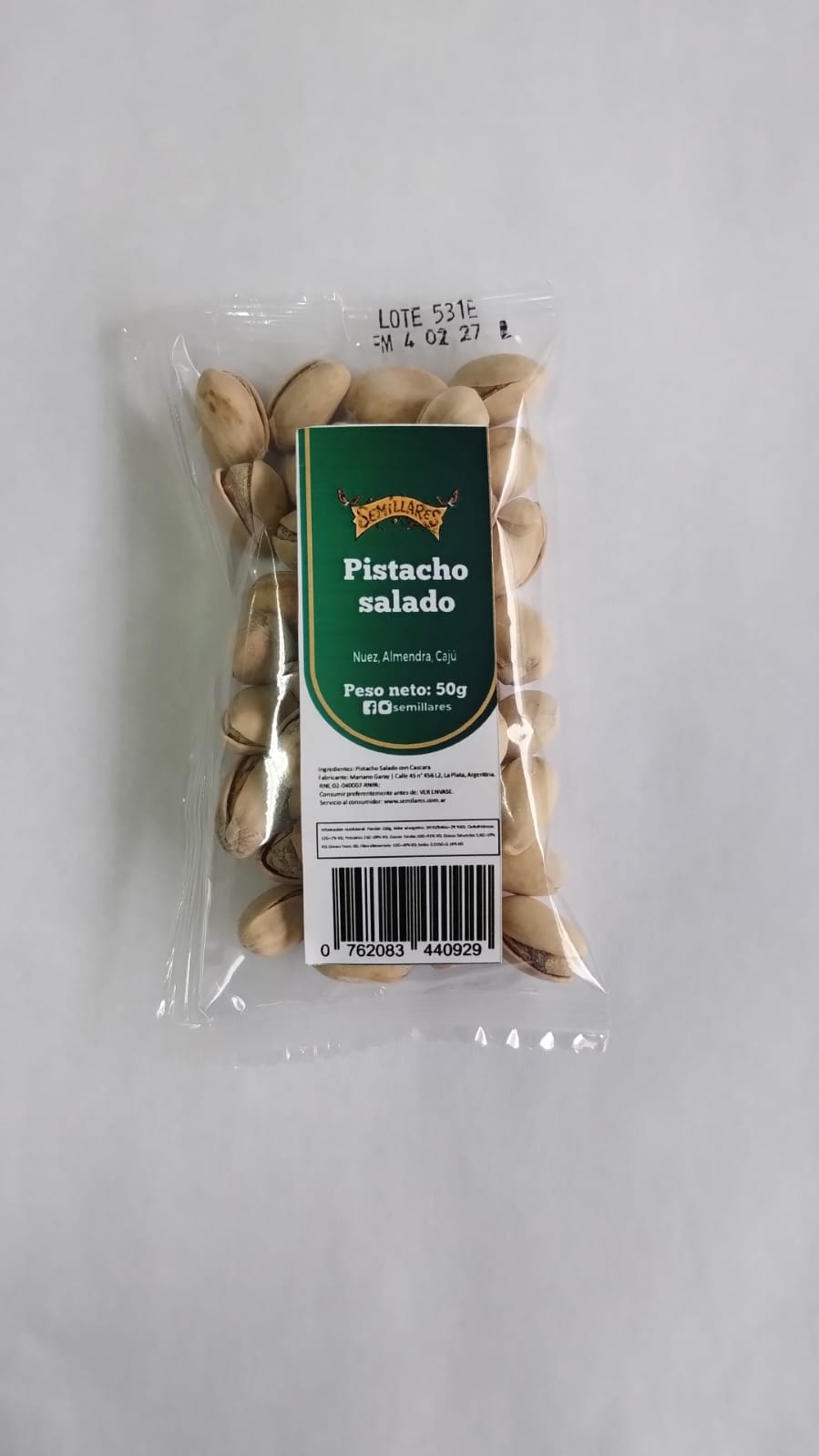 Pistacho con cáscara 50 gr